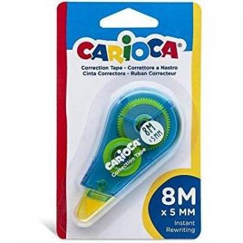 Corrector de Cinta Carioca 8 mm x 5 m - Ideal para Papel - Color Blanco