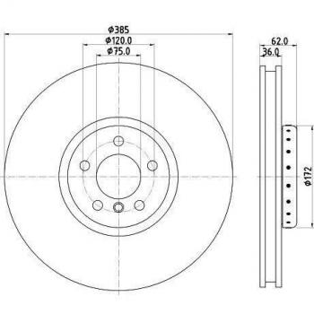 Disco de freno Hella 8DD 355 120-731