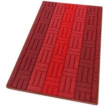 Alfombra de Cocina 3D Burdeos Bordada Absorbente Antideslizante 50x115 cm Made in Italy
