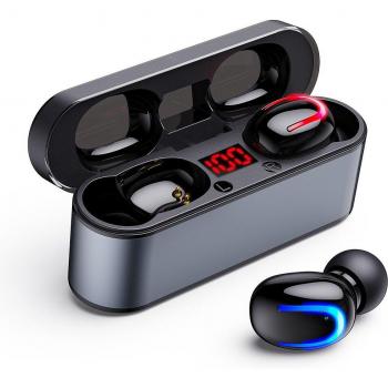 Auriculares Inalámbricos Bluetooth V5.0 Estéreo HD Deportivos Impermeables con Doble Micrófono y Estuche de Carga de 6000mAh