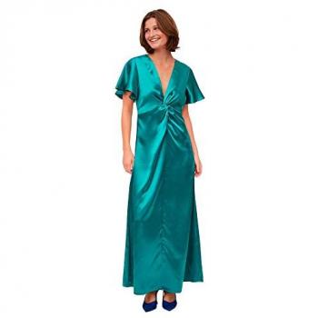 Vestido Largo de Manga Corta Vila Sittas Alhambra Verde 38