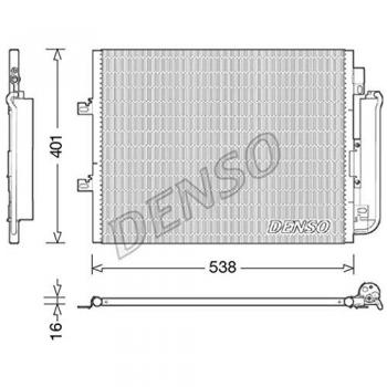 Condensador de aire acondicionado DENSO DCN23026 para Renault Twingo II (538x401x16)