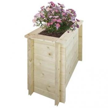 Jardinera elevada de madera maciza - 100x38xH39 cm - para jardín, balcón y terraza - ideal para flores, especias y verduras - Timbela M612
