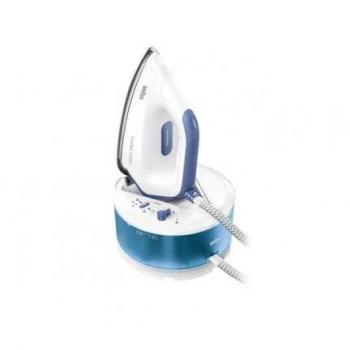 Braun CareStyle Compact IS 2143 BL Centro de Planchado, 2400W, Blanco/Azul con Tecnología Silenciosa