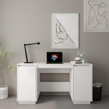 vidaXL White Solid Wood Pine Desk 140x50x75 cm
