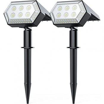 Luz Solar Exterior,【4 Modos/ 108 LED】HOTIME Luces LED Solares para Exteriores,IP65 Impermeable Luces Solares LED Exterior Jardin, 2 en 1 Super Brillante Foco Solar Exterior para Patio Garten Camino