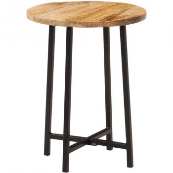 Mesa de centro hierro y madera maciza de mango 54x54x35 cm, 45x45x40 cm, 35x35x45 cm - Mesita de Salón o Comedor o Auxiliar Mesa de Café Meuble
