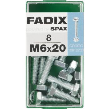 Tornillo Cabeza Hexagonal + Tuerca M6 x 20 mm - Caja 8 Uds