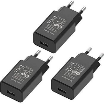 Cargador USB, 3 Unidades Cargador de Red 5V 1A Cargador Móvil para iPhone 11 Pro MAX/XS/XR, iPad Pro/Air, Samsung Galaxy S9/ S8/ Note 8, LG, HTC y másU