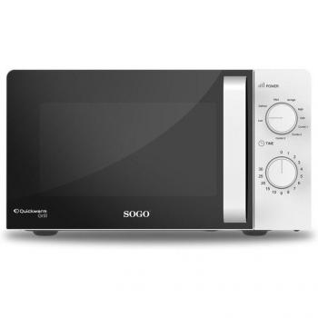 Microondas Sogo 20L con Grill 900W y Cavidad Esmaltada, Plato de Vidrio Giratorio de 255mm