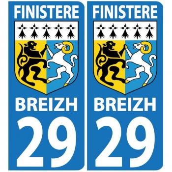 Adhesivo placas coche bandera Finisterre 29