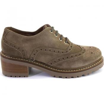Zapatos con cordones de mujer taupe ante/serraje LA COLECCION 5538N Hª592