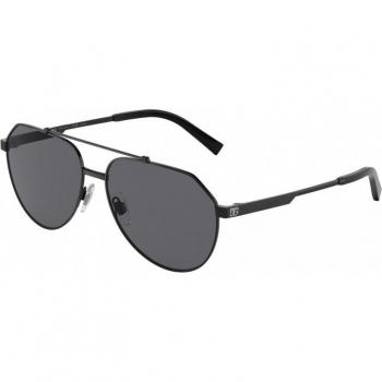 Dolce & Gabbana DG2288 Col. 110681 Men's Pilot Sunglasses, Matte Black/Grey, Size: 59 MM