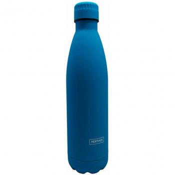 Termo Vin Bouquet Azul 750 ml, termo de acero inoxidable con capacidad de 750 ml, diseño elegante en color azul, aislamiento al vacío para mantener la temperatura de las bebidas frías o calientes, tapa a prueba de fugas y fácil transporte