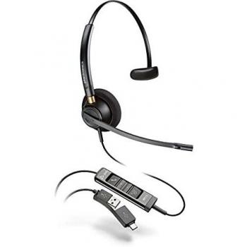 Auriculares Alámbricos Mono POLY EncorePro 515 USB-A/C para Oficina y Centro de Llamadas, Negro, 2.085 m