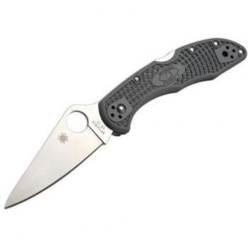 Spyderco Delica - Navaja (filo liso) multicolor gris