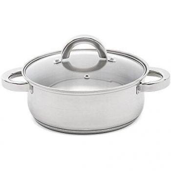 Quittin Caesar Cacerola con Tapa, Acero Inoxidable, Plata, Ø 18 cm - 2 L
