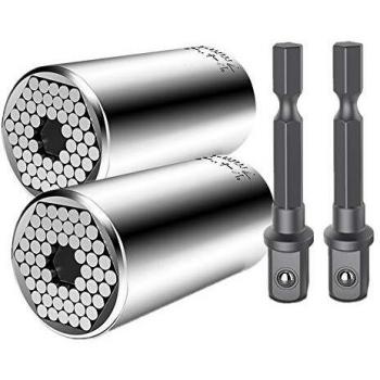 Universal Llave de Vaso, 4Pcs Herramientas Multi-función Universales de Mano Llave Universal, Adaptador Hexagonal Herramientas de Reparación 7-19mm