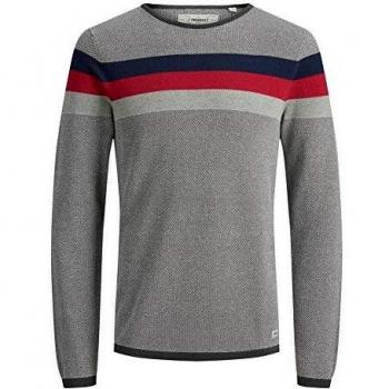 Jersey Jack&Jones Hombre L Gris Oscuro 12161595 PKTHNN Larry Knit Crew Neck Asphalt