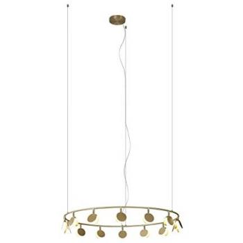 Lámpara Colgante LED Shell de 14 luces, redonda, 60W, 3000K, 3180lm, dorada, altura ajustable, garantía de 3 años