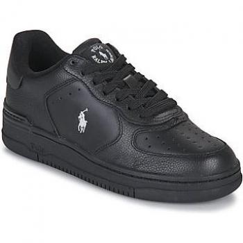 Polo Ralph Lauren Masters Court Low Top Lace Sneakers - Black Leather for Men