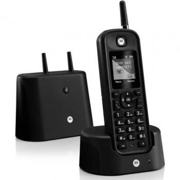 Teléfono Inalámbrico DECT Motorola O201 - Analógico, Manos Libres, Outdoor, Impermeable y Resistente a Golpes - Negro