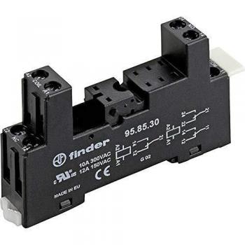 Base de Relé Finder 95.85.30 - Soporte para relés 8 pines, compatible con modelos 40.51, 40.52 y 40.62, color negro (81.9 x 15