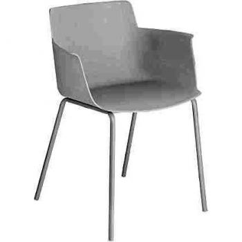 Kave Home - Silla blanca Hannia con brazos.