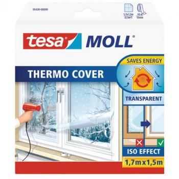 tesamoll Thermo Cover , Cubierta Transparente para el Aislamiento Térmico de Ventanas , Incluye Cinta Adhesiva Doble Cara para una Fácil Instalación , 1.7 m x 1.5 m