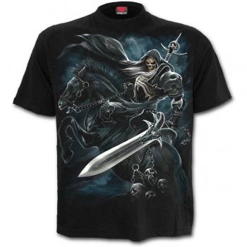 Spiral Gothic Grim Rider T-Shirt - Black - Sizes S to XXL for Men