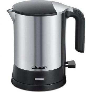 Hervidor de Agua Eléctrico Cloer 4890, 1.2L, 2200W, Acero Inoxidable Negro, Protección contra Sobrecalentamiento y Secado