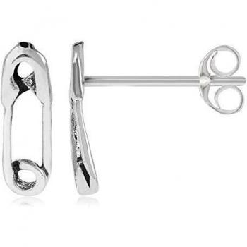 Córdoba Jewels | Pendientes en plata de ley 925 con diseño Imperdible Silver