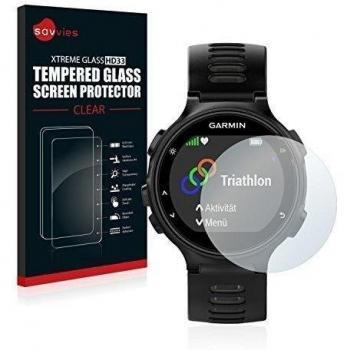 savvies Protector Cristal Templado Compatible con Garmin Forerunner 735XT Protector Pantalla Vidrio, Protección 9H, Pelicula Anti-Huellas