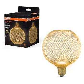 Lámpara plana decorativa LED E27 3,5W oro 2700K metal satinada