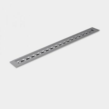 Inserto para jardín Convert Glass, Aluminio gris, Transparente 12,3 cm - Leds-c4 Convert Empotrable DMX Exterior Empotrable Lineal Terreno Gris claro IP65 / IP67 RGBW