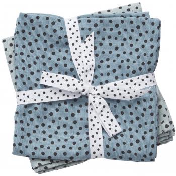 Done by Deer Happy Dots - Pack de 2 muselinas, color azul