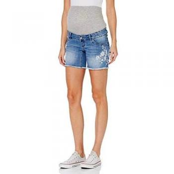 MAMALICIOUS Mlchelsea Slim Emb Shorts A. Pantalon Corto Premama, Azul