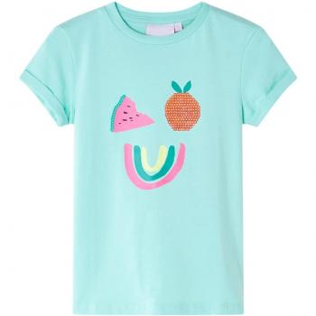 Camiseta infantil verde menta claro 116