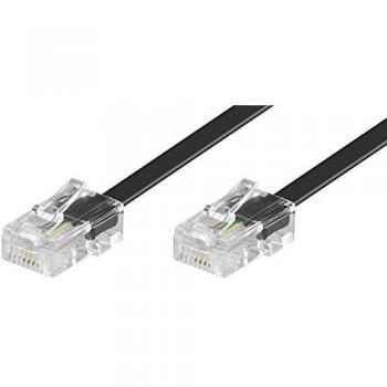 Cable de conexión modular ISDN 10m, 2xRJ45, 4 polos ocupados, negro