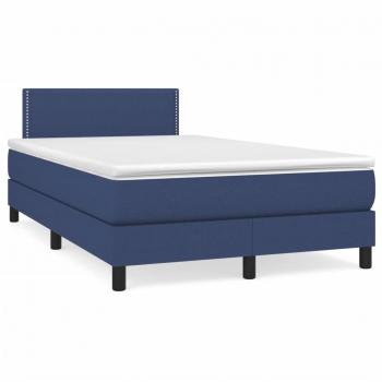 Cama box spring con colchón tela azul 120x190 cm Azul