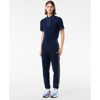 Pantalón de chándal Lacoste jogger azul marino con raya y logo para hombre
