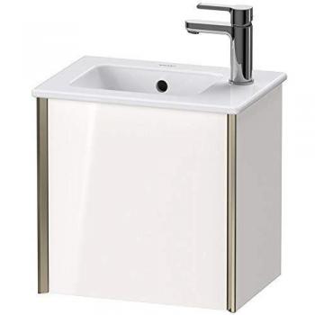 Mueble Bajo Lavabo Mural Duravit XViu 4024, 41x29x40cm, 1 puerta con tope a la izquierda, acabado champán mate y blanco brillante