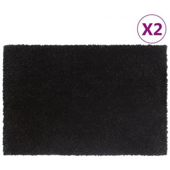 Felpudos de fibra de coco negro 40x60 cm - 2 piezas