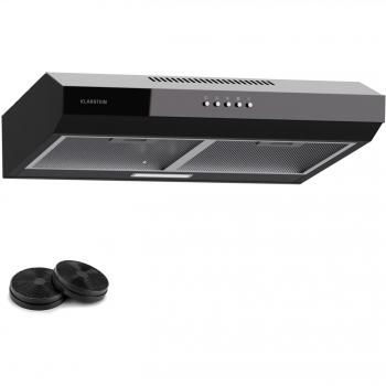 Campana Extractora Empotrada Klarstein Contempo 60cm - 200m³/h, LED, Acero Inoxidable y Acrílico Negro