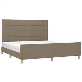 Estructura de cama con cabecero de tela gris taupe 180x200 cm