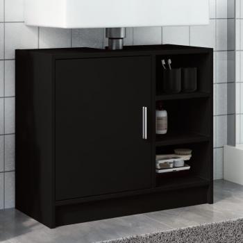 Gabinete para fregadero negro de aglomerado 63x29x55 cm