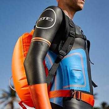 ZONE3 Swim Run Mochila Dry Bag Boya de Alta Visibilidad, Naranja, 28 litros