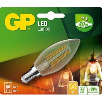 GP Luz led E14, 4 W, Blanco cálido, 14 x 12 x 3,5 cm