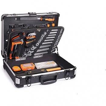 Caja de Herramientas de Aluminio 136Pcs, Maletín de Herramientas de Mano,Juego de Destornilladores de Precisión, Martillo, Alicates