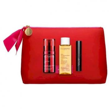 Clarins Total Eye Lift Holiday Gift Set with 15ml Eye Cream, 50ml Cleansing Oil, Mini Wonder Perfect 4D Mascara and Cosmetic Pouch